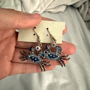 Blue crab earrings